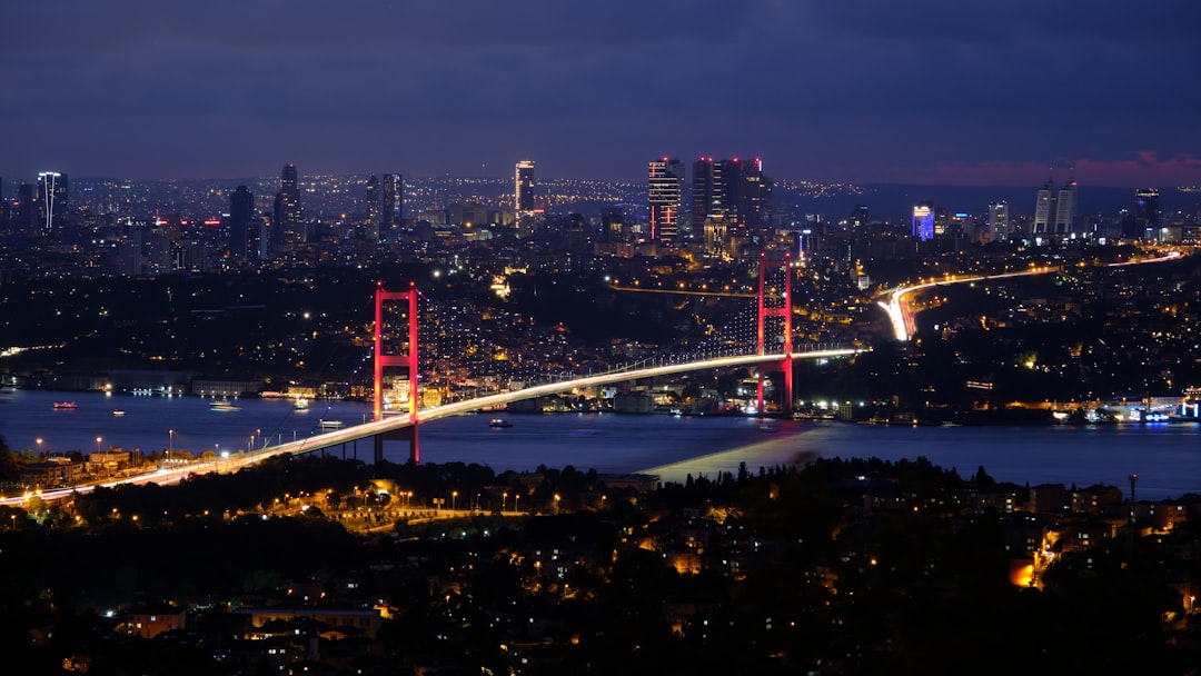 İstanbul şehir manzarası ve Boğaz köprüsü